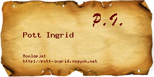 Pott Ingrid névjegykártya